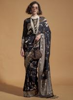 Georgette Black Festival Wear Weaving Saree